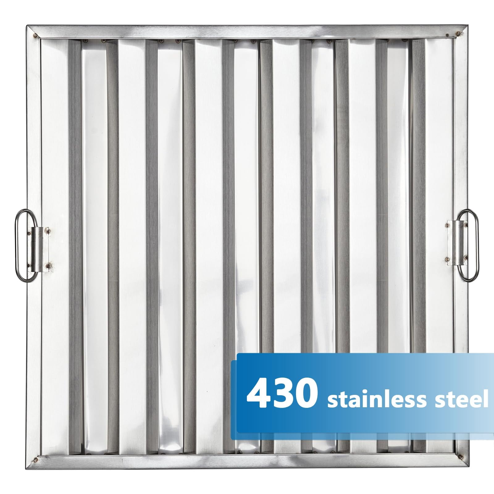 Commerical Hood Filters 19.5W x 15.5H Inch, 430 Stainless Steel 5 Grooves, Range Hood Filters for Restaurant Kitchen Exhaust Hoods