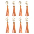 thumbnail image 1 of 8pcs Borlas de Cuero PU, 6" Borla de Llavero con Anillos para Hacer Joyería (Naranja), 1 of 6