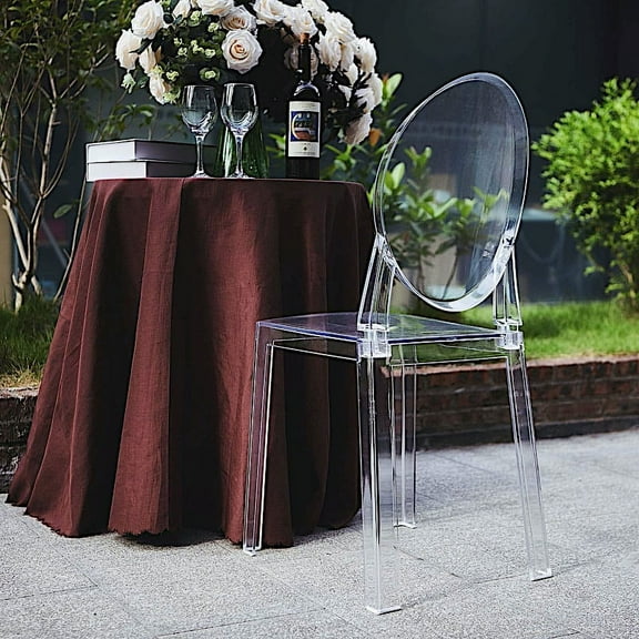 BalsaCircle 36" Clear Plastic Transparent Chair Wedding Party Catering Dining Decorations