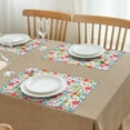 thumbnail image 3 of Pioneer Flower Floral Print Pattern Summer Placemats Table Placemats Set Of 4-Linen Kitchen Washable Placemats Table Mats 12x18 Inch Non-Slip Heat Resistant, 3 of 6