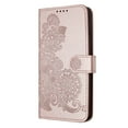 thumbnail image 3 of Flip Case Compatible with Apple iPhone 16 Plus, Mandala Embossed Premium PU Leather Hand Wrist Cards Holder Folio Stand Luxury Protective Drop Proof Phone Case for iPhone 16 Plus,Rosegold, 3 of 7