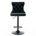 thumbnail image 4 of PORKISS Bar Stools, Velvet Adjustable Swivel Barstools with Back Set of 2, Modern Upholstered Kitchen Island Chairs with Tufted for Home Bar, Black, 4 of 11