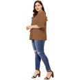 thumbnail image 4 of GRACE & GRANDEUR Women's Plus Size Ruffle V Neck Smocked Sleeves Top Blouse, 4 of 6