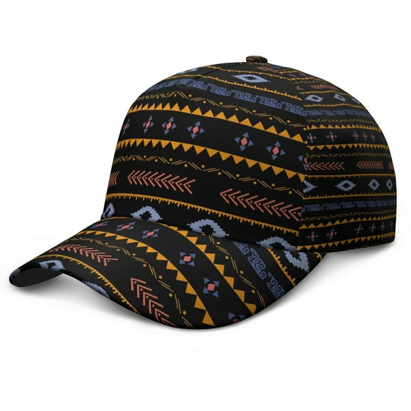 Nordic Boho Style Cap – Vintage Dad Hat with Artistic Tribal Prints, Comfortable for Daily Use