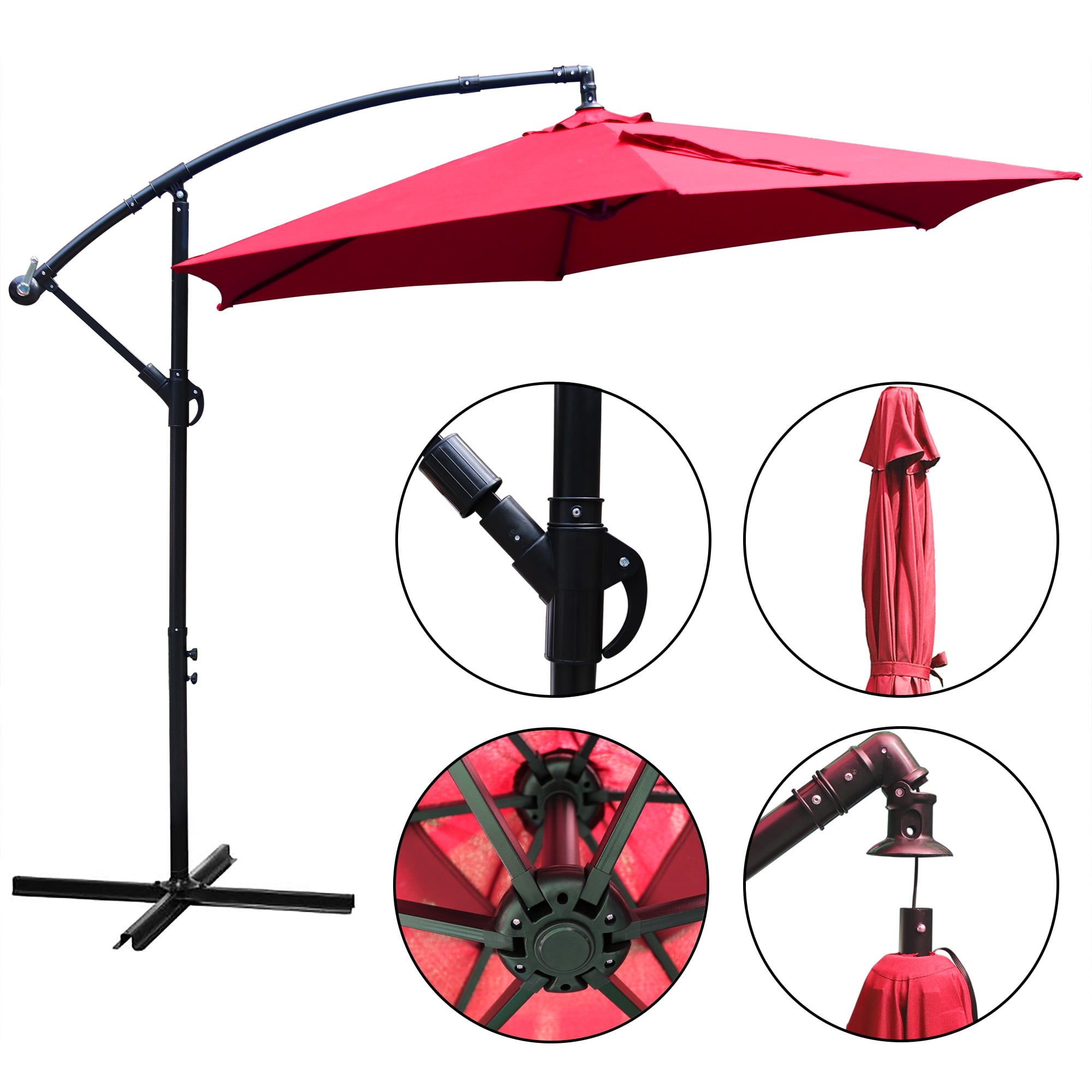 Abble 10' Cantilever Umbrella Red