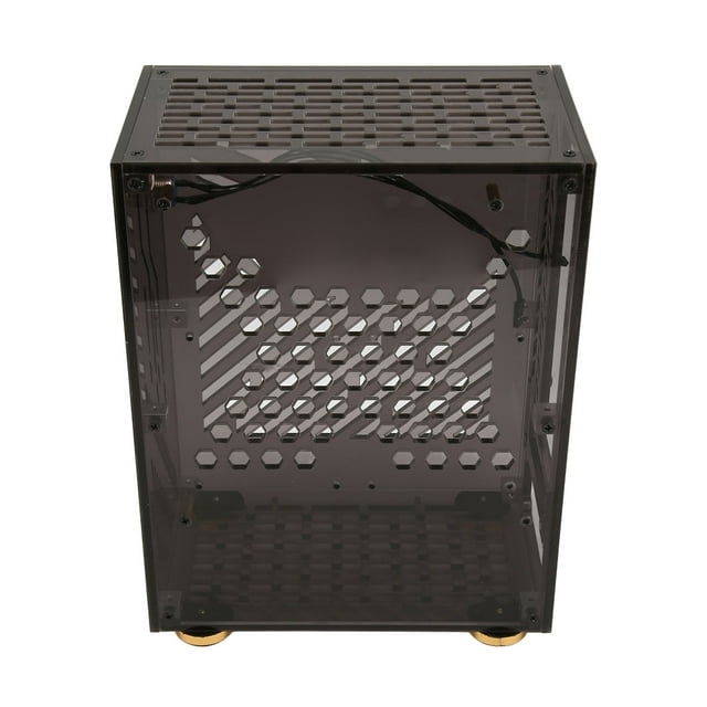 Mini ITX Portable Mini Computer Case, Transparent Acrylic Chassis, 360 Degree Open Air Cooling, DIY Desktop Computer Case For 1U Power 2.5in SSD.