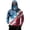 Royal Blue, variant on Mens UPF 50  Sun Protection Hoodie Fishing Shirt Long Sleeve SPF US Flag Print Quick Dry Hooded Sun Shirts