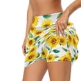 thumbnail image 2 of Garronmavis Women's Tennis Skort High Waisted Mini Skirt Skort Inner Shorts Running Tennis Golf Workout Sports Womens Floral Golf Mini Skirt, Sunflowers, Size XS, 2 of 7