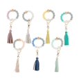 thumbnail image 2 of Pulsera con cuentas de silicona, llavero, pulsera con cuentas de silicona, llavero con borla de cuero para mujer, pulsera con cuentas de silicona, llavero, pulsera elástica, llavero con, 2 of 2