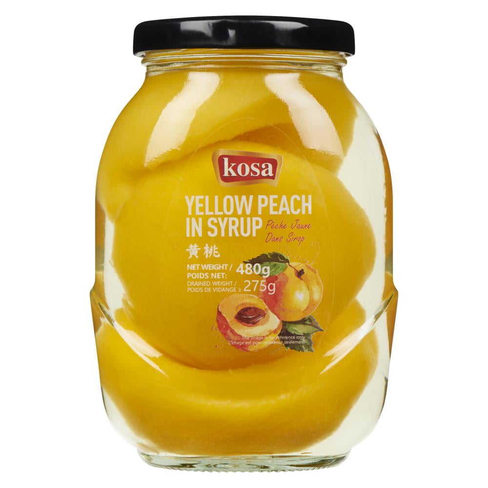 Kosa Yellow Peach in Syrup in Glass Jar