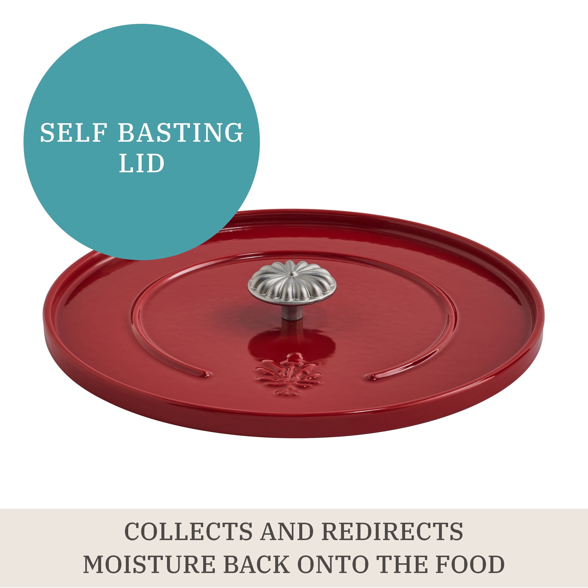 The Pioneer Woman 7-Quart Enameled Cast Iron Dutch Oven with Lid, Red