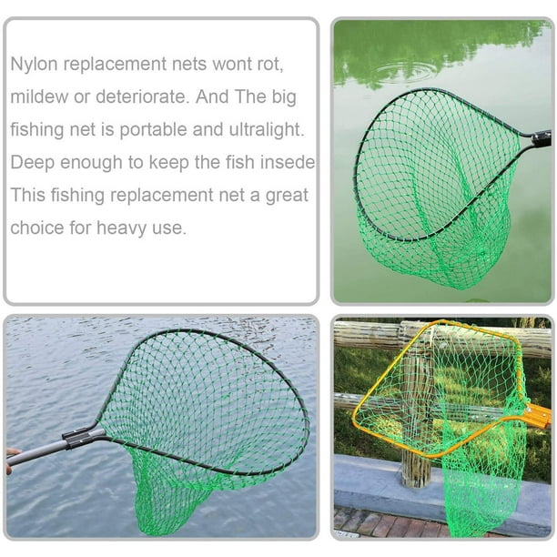 Mikewe Fishing Net Fish Landing Net Foldable Fishing Replacement Net For Freshwater Saltwater Without Handle
