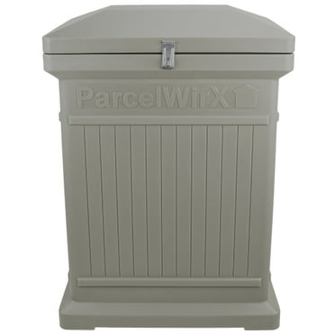 RTS Home Accents ParcelWirx Premium Vertical Large Lockable Package Delivery Box with Hinged Lid, Prestige Pewter Color