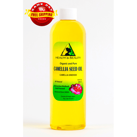 Camellia / Camelia Seed Oil Unrefined Virgin Organic Carrier Cold Pressed 100% Pure 12 oz
