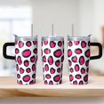thumbnail image 2 of Leopard 20oz Stainless Steel Tumbler with Handle and Straw – Insulated Travel Cup with Sliding Lid, 360° Full Wrap Printed Mug for Home, Outdoor & Sports Use, 2 of 6