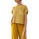 thumbnail image 5 of Lucakuins - Conjunto de pantalones para mujer, camiseta de manga corta con cuello redondo y pantalones largos, atuendo de verano Lucakuins  moda, 5 of 9