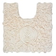 thumbnail image 4 of Home Weavers Bell Flower Bathroom Rug Toilet Rugs U Shaped Contour, Thick Toilet Rug, Non-Slip Contour Mat for Bathroom,100% Cotton Soft, Absorbent Water, Machine Washable, 20"x20" Contour, Ivory, 4 of 9