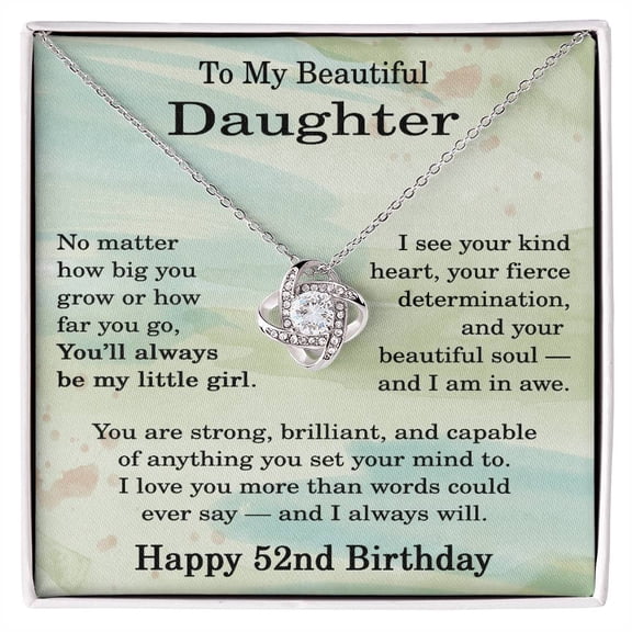 52nd Birthday Gifts for Daughter - 52nd Birthday Necklace for Daughter - Birthday Gift Ideas for 52 Year Old Daughter Title: 14K White Gold Finish, Box Choice: Standard Box