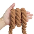 thumbnail image 4 of Uxcell 20 Feet Tug of War Rope for Adults Teen 3-Strand Natural Twisted Cotton Rope with Flag Brown, 4 of 6