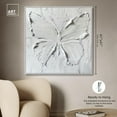 thumbnail image 5 of White Butterfly Canvas Elegant White Gold Wall Art by Art Remedy, White Frame, 40" x 40", 5 of 7