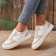 thumbnail image 3 of Zapatillas Casuales De Mujer De Color Sólido, Zapatos Planos Con Cordones Y Punta Redonda, Zapatos Cómodos Deportivos Al Aire Libre, 3 of 3