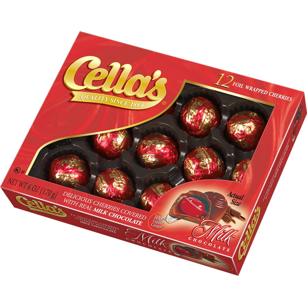 Cella's Holiday Covered Cherries Milk Chocolate, 6 oz, 12 Count