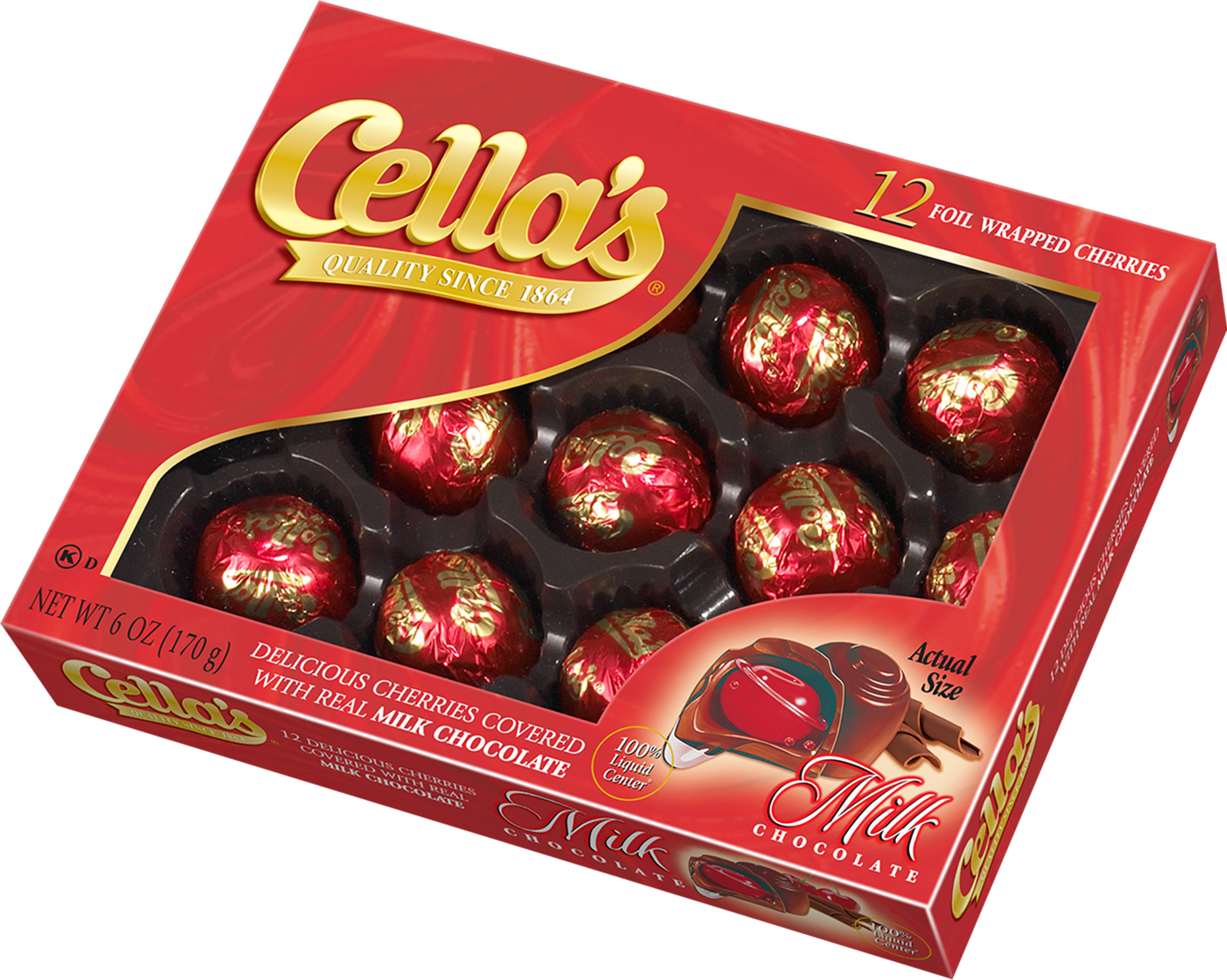 Cella's Holiday Milk Chocolate Covered Cherries , 6 oz, 12 Count - image 2 of 9