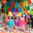 thumbnail image 3 of Day of the Dead Decorations, Dia De Los Muertos Party Decorations with Banner, 20 Pcs Day of the Dead Cutouts, 8 Pcs Paper Pom Poms, Halloween Sugar Skull Mexican Party Supplies, 3 of 5