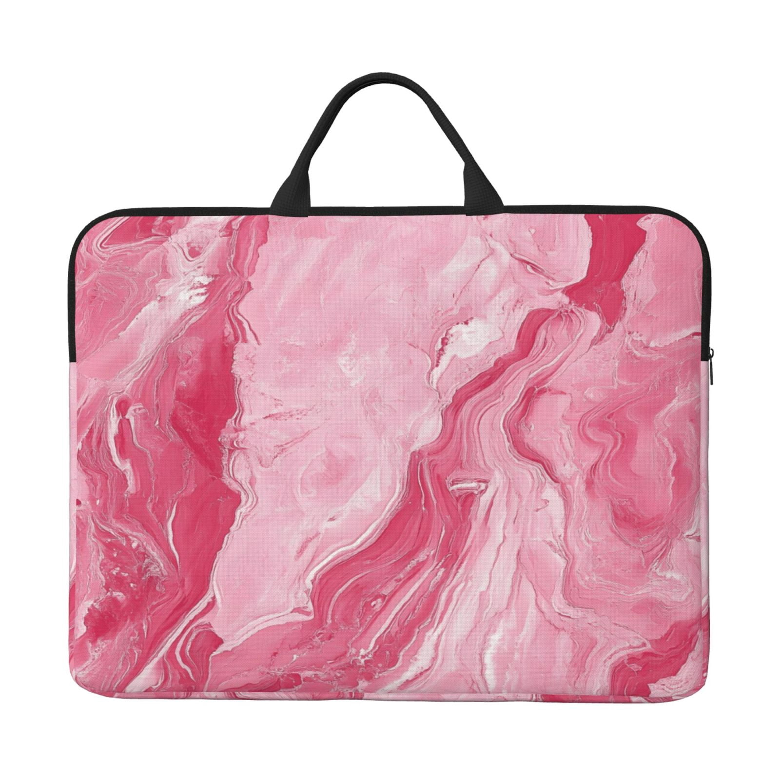 Laptop Sleeve Bag For Women Men 14inch Waterproof Durable Protective Computer Carrying Cover Handle Laptop Case Bag Pink Marble_21256_4