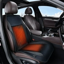 Coverado Heated Car Seat Cover, Faux Leather&Ultra-Soft Fuzzy Car Seat Heater with Intelligent controller, Universal Fit for Most Cars, Black