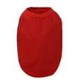 thumbnail image 2 of Flmtop Costume de Chien Couleur Unie Col Rond Coton à Deux Pattes Chiot Gilet Chemise pour l'Été Rouge, 2 of 9