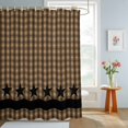 thumbnail image 4 of Shower Curtains for Bathroom, Brown Black Plaid Waterproof Fabric Shower Curtain, Vintage Rustic Star Buffalo Check Decorative Bathroom Curtain for Bathtub, 72"x72", No Hooks Included, 4 of 9