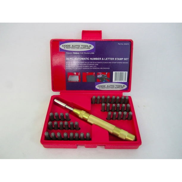 38pc Letter & Number Punch Set Solid Brass Automatic Punch Code Auto