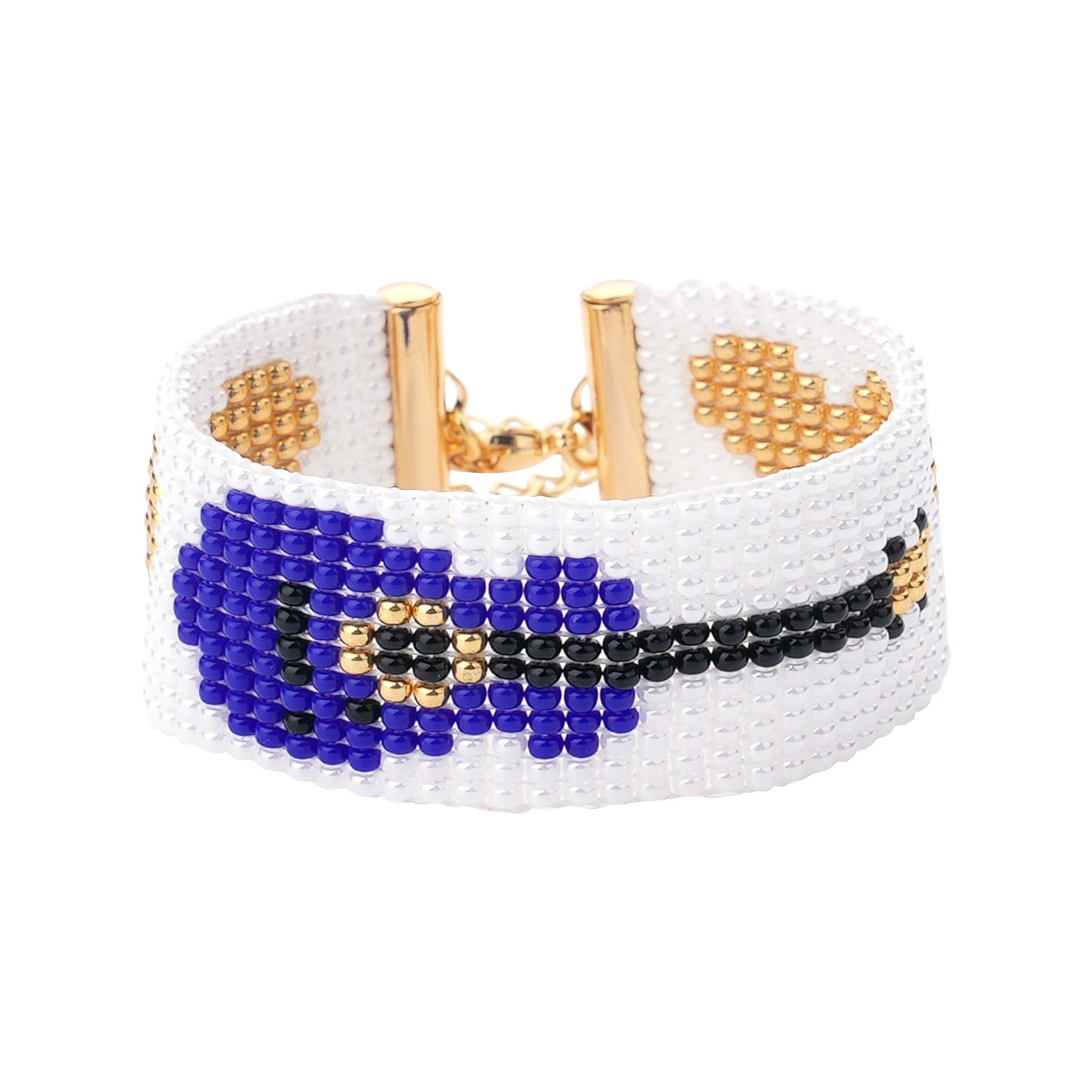 4Pcs Stainless Steel Eye Fish Beads For Bracelet DIY Enamel Beads