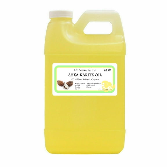Dr Adorable - 64 oz - Shea Karite Oil - Refined 100% Pure Cold Pressed Organic Natural