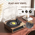 thumbnail image 3 of MAIO Record Player, Bluetooth Vintage Audio Turntables 3-Speed 33/45/78RPM Vinyl Spinner with Speakers, Headphone Jack, USB, AUX-in and RCA, Log Wood, 3 of 9