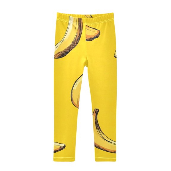 Girl's Legging Full-Length Colorful Print Tights For Dance Gym Everyday Wear Banana Of Vector