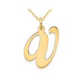 thumbnail image 1 of Pendentif Collier Breloque en Or Jaune 10K avec Chaîne, Inscription Fantaisie Initiale -V, 1 of 3