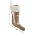 thumbnail image 3 of Saro Lifestyle Colección Paillette Lentejuelas Brillantes Con Puño Sherpa Medias Navideñas 10" X 18" Champán, 3 of 3