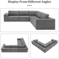 thumbnail image 6 of LUCKHAO Modern Modular Minimalist L Shaped Sectional Sofa Sets, Foam-Filled Convertible Sleeper Sofa Bed, 5 Pcs Free Combination Luxury Floor Cloud Couch, Oversized Corner Sofa for Living Room, 6 of 9