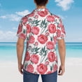 thumbnail image 4 of Pofeuu Rose Flowers Print Hawaiian Shirt for Men Sleeves Casual Button Down Summer Beach Dress Shirts T-Shirts,Small, 4 of 7