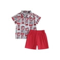 thumbnail image 1 of FAROOT Toddler Boy Christmas Gentleman Set Santa Claus Printed Outfits, 1 of 9
