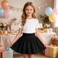 thumbnail image 4 of Fesfesfes Girls Ribbed Skort with Built-in Shorts High Waist Solid Color Casual A-Line Mini Skirt for School Sports and Daily Wear, Stretchy Activewear for Kids Ages 5-16 Years, 4 of 9