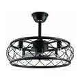 thumbnail image 6 of Miumaeov Industrial Caged Ceiling Fan with Lights Remote Control 18" Matte Black Farmhouse Ceiling Fan with Light for living room, 6 of 12