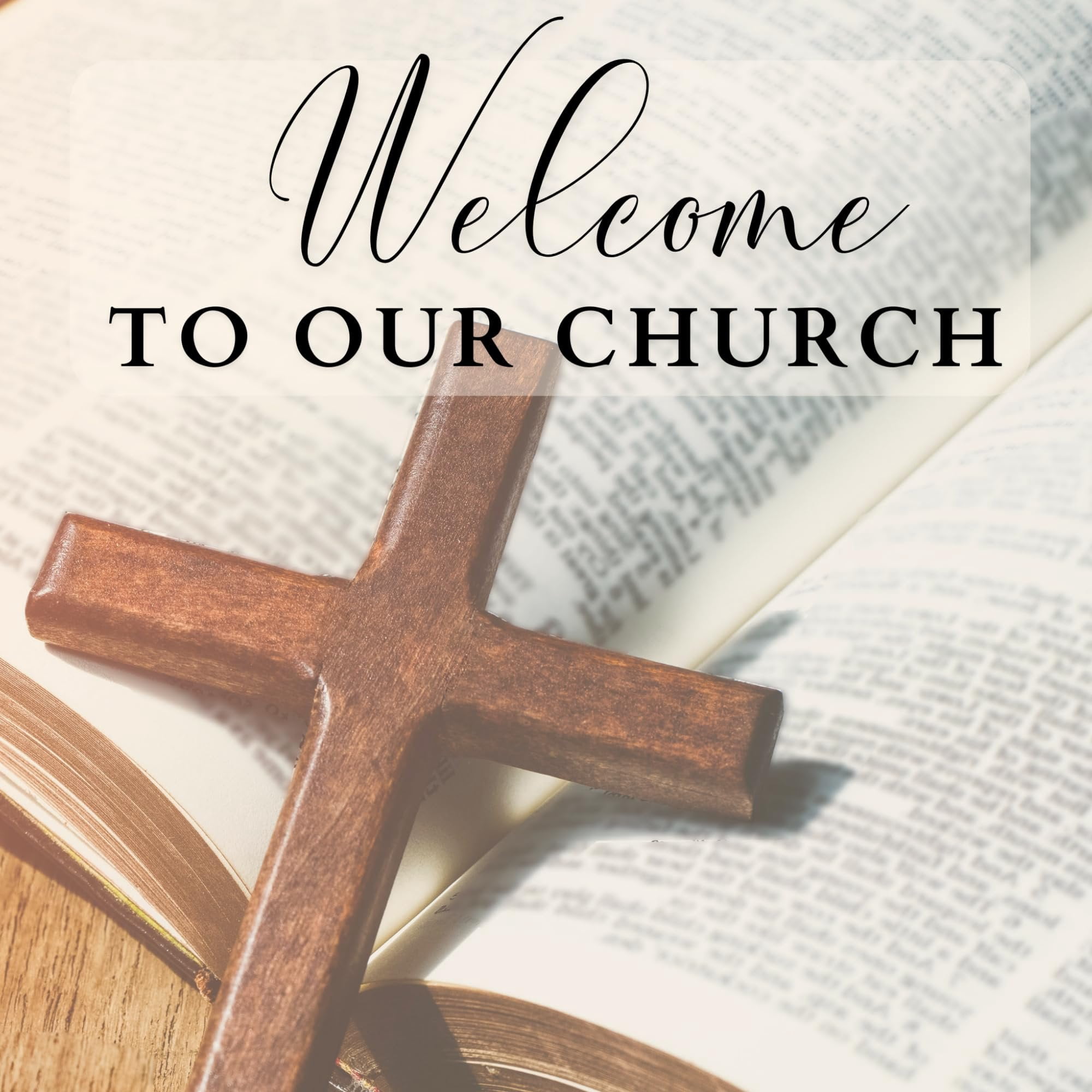 Welcome to Our Church Folders  25 pk 9x12 Full Size  2 Pocket Christian Visitor Gathering Folders, New Member Welcome Folder Wooden Cross