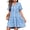 Blue Floral, variant on Summer Dresses for Women V Neck Short Sleeve Casual A Line Dress Flowy Swing Ruffle Sundress with Pockets