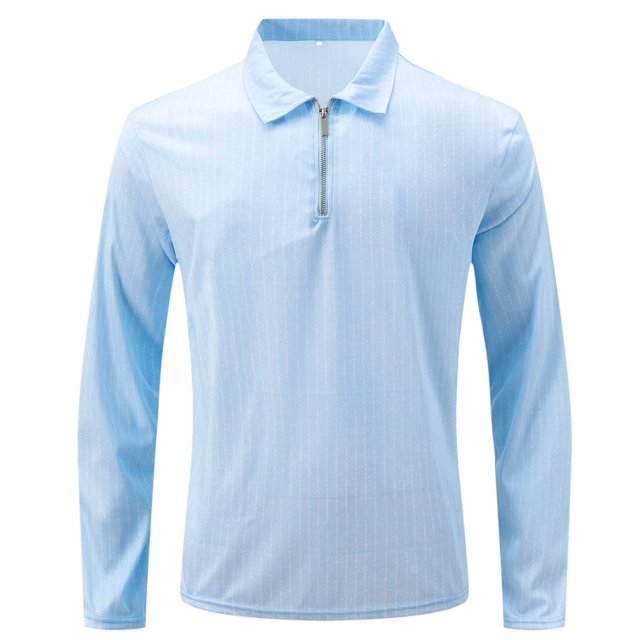Blusa y camisa de manga larga con cuello vuelto para hombre, estilo informal de negocios, de moda, con media cremallera y manga larga con cuello vuelto para hombre.
