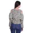 thumbnail image 4 of Moomaya Cold Shoulder Tops Shirts For Women Button Down Long Ruffle Sleeve Top, 4 of 4