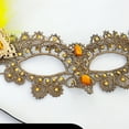 thumbnail image 5 of Xfvqtps Mardi Gras Mask for Women Masquerade Masks Half Face Feather Rhinestone Hollow out Carnival Mask for Makeup Performance Ball Party Gold, 5 of 5
