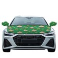 thumbnail image 2 of Yuyamidu Green Leaves Car Side View Mirror Covers Pink Heart Auto Hood Protector St. Patrick's Day Car Hood Cover Protector with Exterior Rear View Mirror Cover Wrap Car Decor Set of 3, 2 of 7